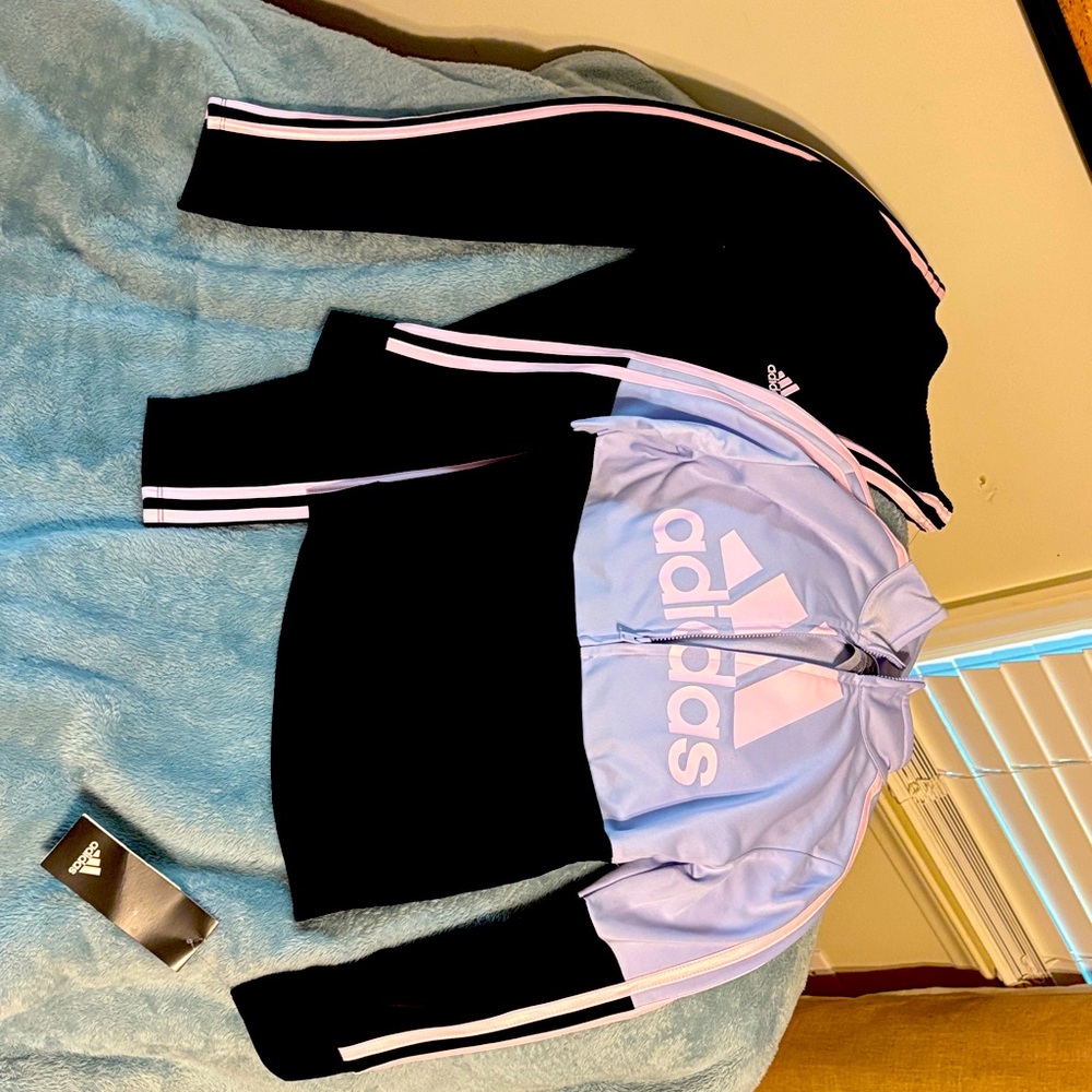 Adidas Black and Light Purple Tracksuit